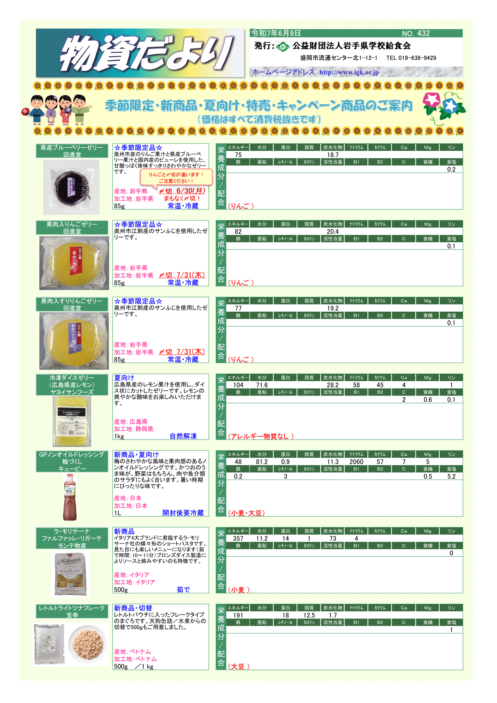 物資だより　No.432